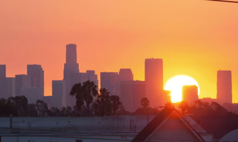 TIMELAPSE: Sunrise over Downtown Los Angeles